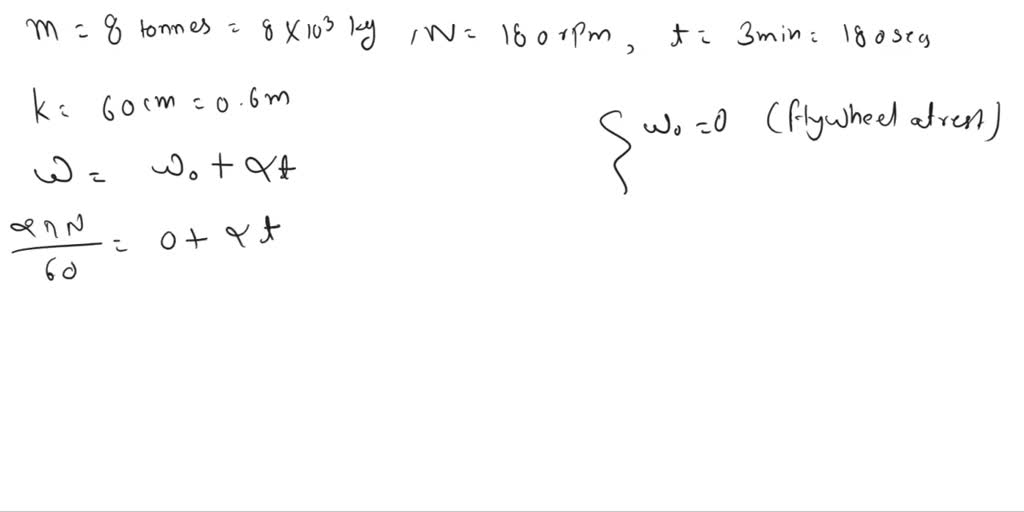 SOLVED: A flywheel of mass 8 tonnes starts from rest and reaches a ...