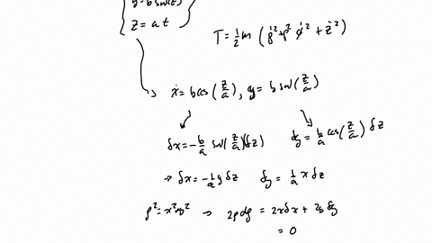 a-bead-is-constrained-to-move-without-friction-on-a-helix-whose-equation-in-cylindrical-polar-coordinates-is-b-z-a-with-the-potential-v-12k2-z2-use-the-lagrange-multiplier-method-to-find-the-68946