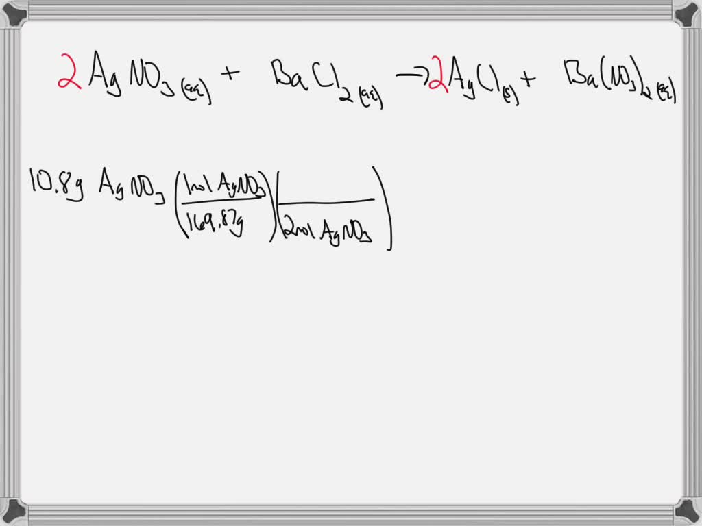 SOLVED 'When silver nitrate reacts with barium chloride; silver