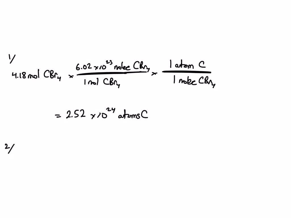SOLVED 2. How many moles of bromine are present in 6.42x10^22
