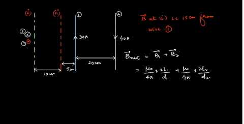 two-long-straight-parallel-wires-separated-by-distance-of-20-cm-carry-currents-0f-30-a-and-40-a-in-opposite-directions-what-is-the-magnitude-of-the-resulting-magnetic-field-at-point-that-is-83225