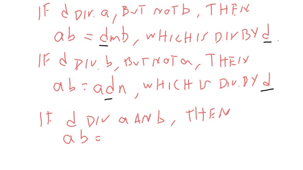 SOLVED: Prove The Following Proposition: For All Integers A, B, And D ...