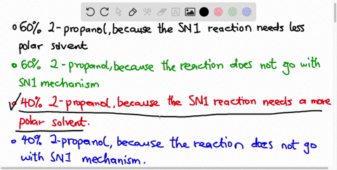 in-which-of-the-two-solvent-systems-mentioned-in-question-2-the-reaction-of-2-bromo-2-methylpropane-is-going-to-be-faster-and-why-group-of-answer-choices-60-2-propanol-because-the-sn1-reaction-needs-a