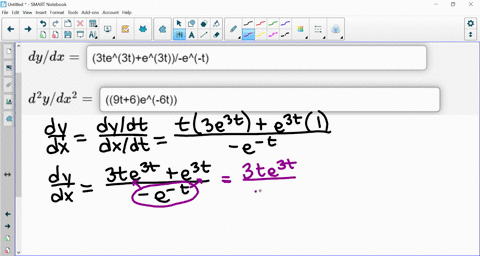 point-given-e-and-y-te3t-find-the-following-derivatives-as-functions-of-t-dydx-3te3te3t-e-t-d2yd-9t6e-6t-35412