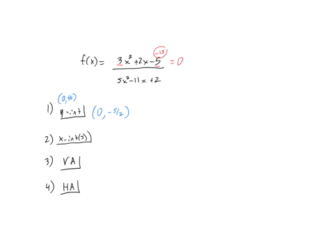 let-f-x-3-x-2-2-x-5-5-x-2-11-x-2-this-function-has-1-a-y-intercept-at-the-point-2-x-intercepts-at-the-points-3-vertical-asymptotes-of-and-give-the-left-vertical-asymptote-first-4-horizontal-asymptote-