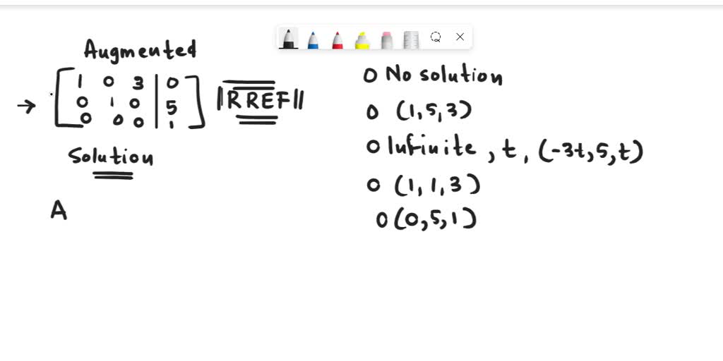 SOLVED: The result of RREF produced the following matrix. What is the ...