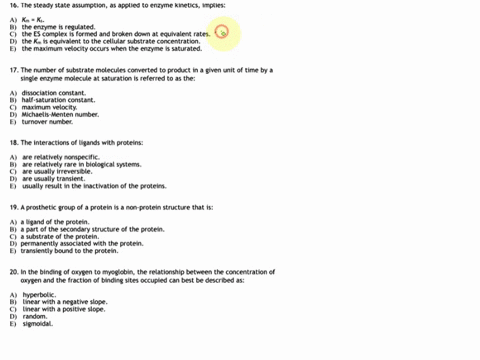 16-ihe-steady-state-assumption-applied-to-enzyme-kinetics-implies-the-enzyme-regulated-e-the-es-complex-is-formed-and-broken-down-at-equivalent-rates-the-km-is-equivalent-to-the-cellular-sub-92126
