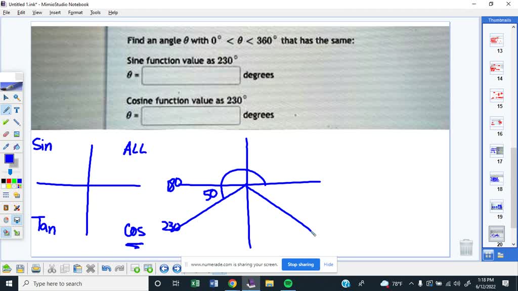 SOLVED In MATLAB, calculate the following Cos(780). (Note cosine of an