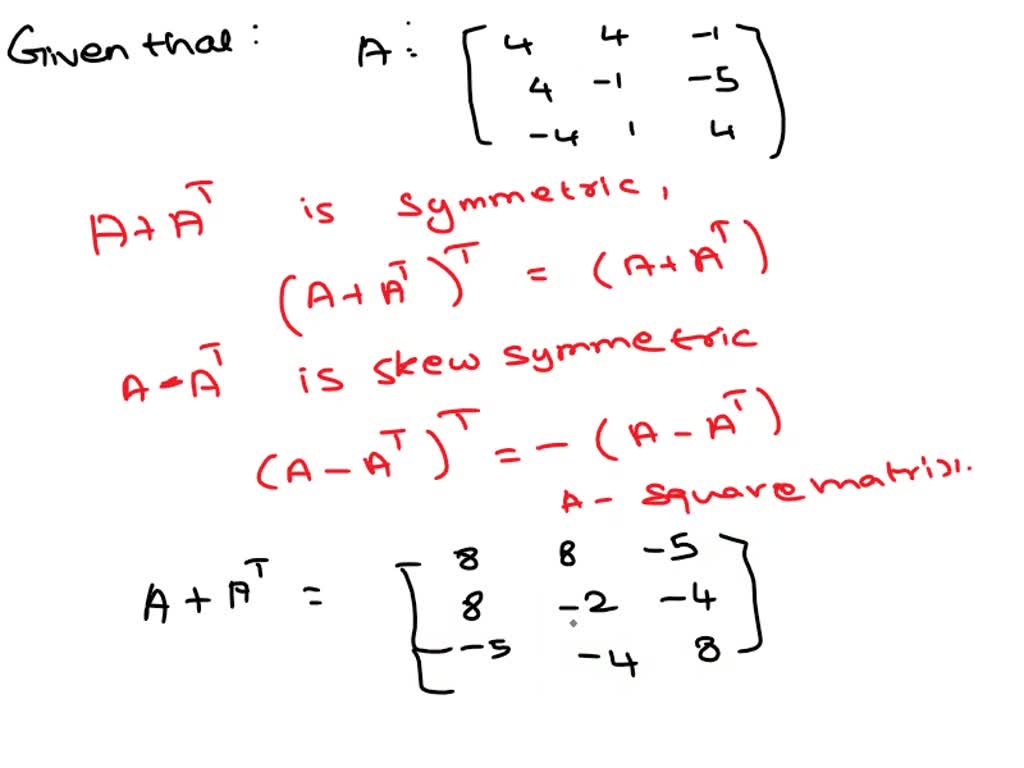 Solved T 5 Compute The Following A At A At For Any Square Matrix A Is The Matrix A