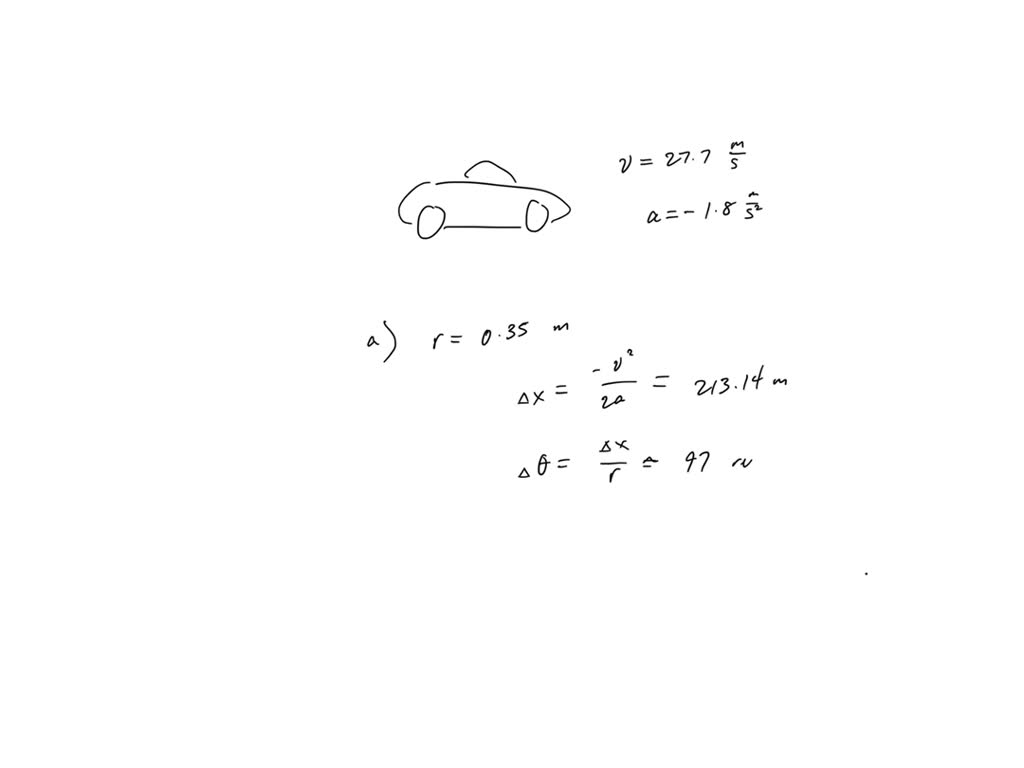 SOLVED: A car initially traveling at 27.7 m/s undergoes a constant ...