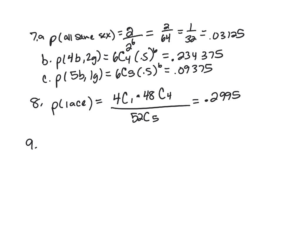 SOLVED: Assuming that the ratio of male children is 1/2, find the  probability that in a family of 6 children (a) all children will be of the  same sex, (b) 4 of