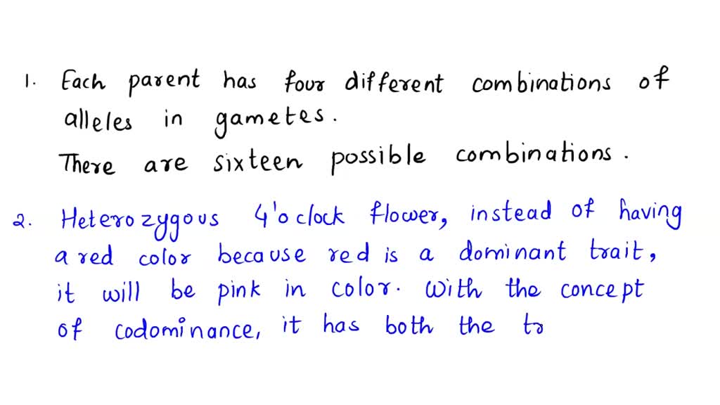SOLVED Q1. How many types of gametes will each parent produce in the problem? Q2. What is the
