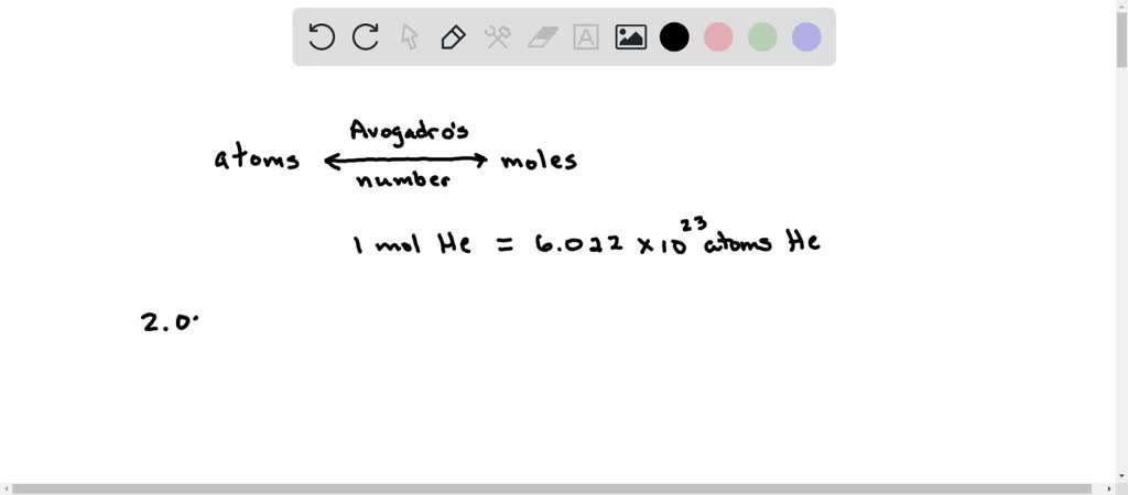 SOLVED: Calculate the number of atoms in 1.23 x 10 moles of helium