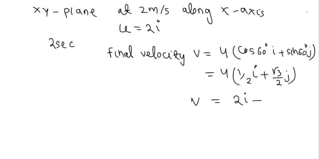 a particle is moving in x-y plane at 2m/s along x axis, 2 seconds later ...