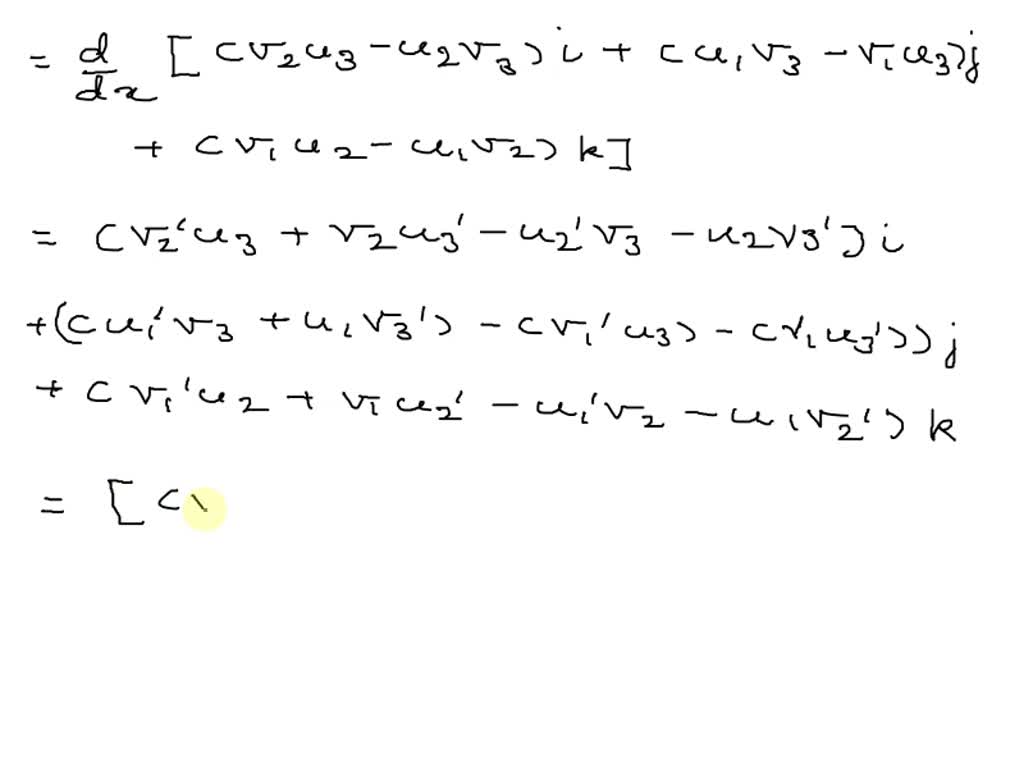 derivative of cross product of vectors
