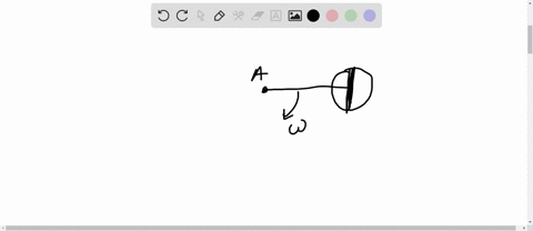 problem-massless-rod-of-length-rotates-in-the-vertical-plane-around-a-horizontal-axle-at-point-a-disk-of-mnass-m-and-radius-has-its-center-at-the-other-end-of-the-rod-as-shown_-as-the-rod-ro-84247