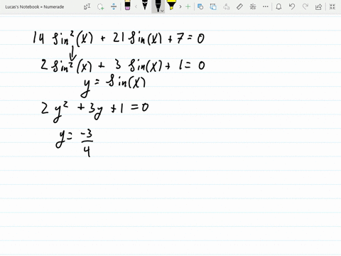 solve-the-equation-enter-your-answers-as-a-comma-separated-list-use-n-as-an-integer-constant-enter-your-response-in-radians-14-sin2x-21-sinx-7-0-67442