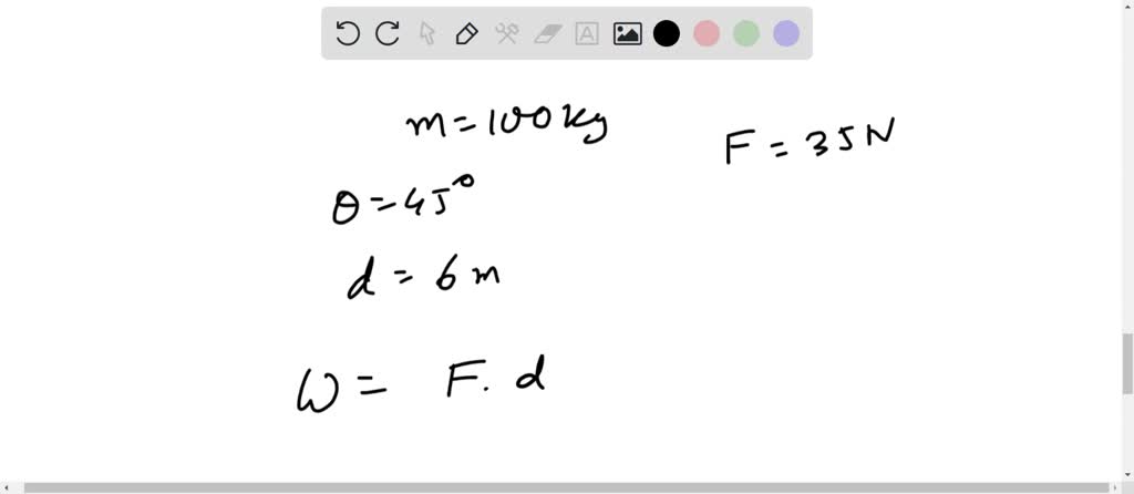 SOLVED: A 100-kg box is pushed with a force of 35 N at an angle of 45Â ...