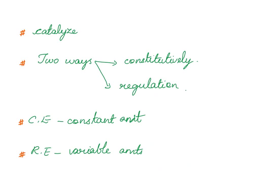 1. Describe the constitutive and regulated enzyme level within the cell.