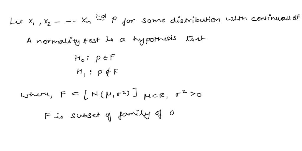 SOLVED: Asymptotic Versus Non-asymptotic Normality Tests (10 Points ...