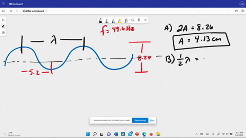 the-sinusoidal-wave-shown-in-the-figure-below-is-traveling-in-the-positive-x-direction-and-has-frequency-of-496-hz-826-cm-520-cm-a-find-the-amplitude-cm-b-find-the-wavelength_-cm-c-find-the-13274