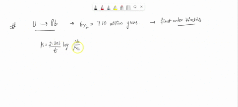 uranium235-decays-to-a-form-of-pb207-with-a-half-life-of-710-million-years-if-an-outcrop-of-rock-reveals-94-of-the-daughter-isotope-how-old-is-the-rock-53962
