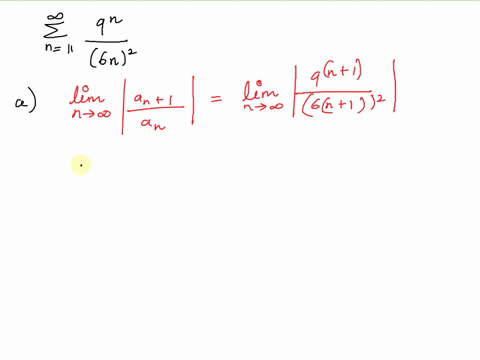 use-the-ratio-test-to-determine-whether-converges-or-diverges-6n2-n-find-the-ratio-of-successive-terms-write-your-answer-as-a-fully-simplified-fraction-for-n-11-an-lim-lim-n_00-an-n_oc-b-eva-33446