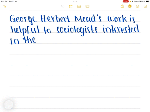 based-on-george-herbert-meads-conceptualization-of-society-and-the-individual-we-can-conclude-that-his-work-will-be-helpful-to-those-sociologists-who-are-interested-in-which-of-the-following-levels-of