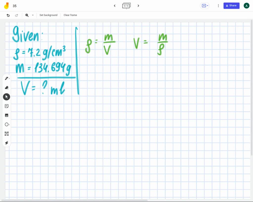 SOLVED The density of iron is 7.2 g/cm3. Calculate the volume, in mL