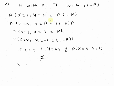 a-coin-is-tossed-once-and-heads-turns-up-with-probability-p-let-x-and-y-be-the-numbers-of-heads-and-tails-respectively-a-show-that-x-and-y-are-not-independent-suppose-now-that-the-coin-is-to-59676