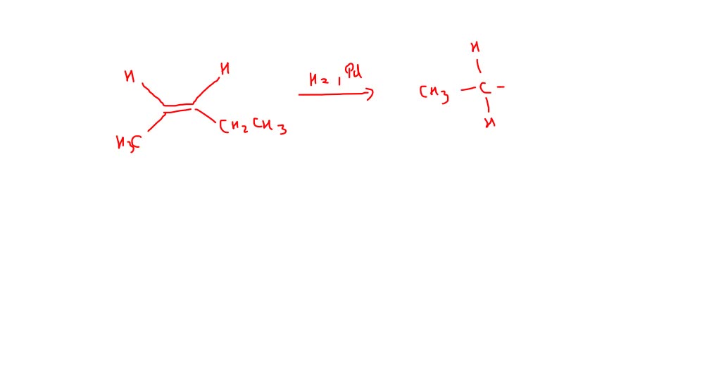 SOLVED 'Draw the product of the hydrogenation of cis2pentene Draw
