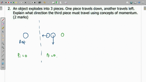 an-object-explodes-into-3-pieces_-one-piece-travels-down-another-travels-left-explain-what-direction-the-third-piece-must-travel-using-concepts-of-momentum-marks-93052