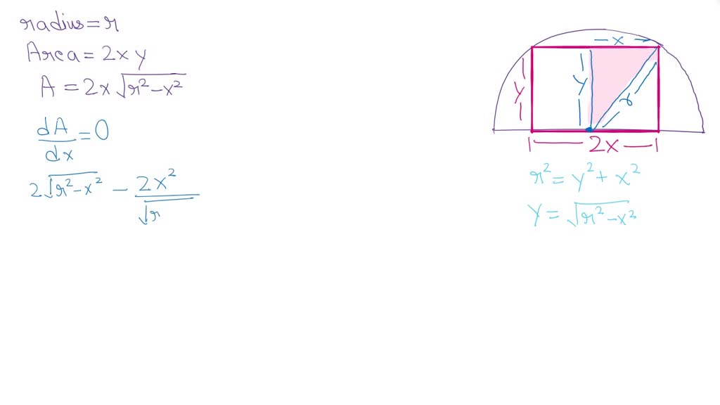 SOLVED find the area of the largest rectangle that can be inscribed in