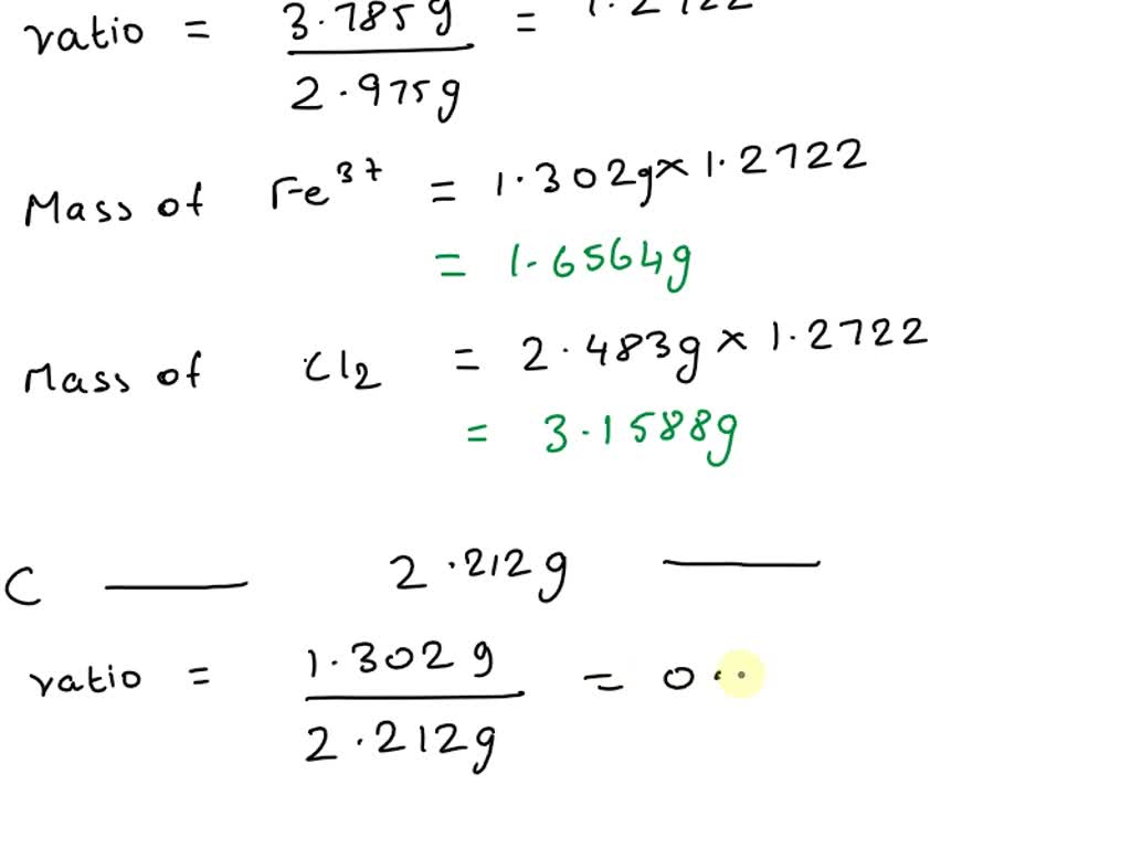 SOLVED Use the law of constant composition to complete the table summarizing the amounts of