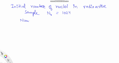 how-many-nuclei-of-a-radioactive-sample-containing-1024-nuclei-wihh-remain-after-3-half-lives-64252