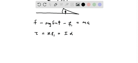 1-problem-221-suppose-we-push-on-the-axle-of-a-wheel-with-a-force-of-4oonas-shown-in-fig-p221-the-wheel-s-mass-is-80kg-and-it-has-a-radius-of-03m-and-an-inertia-of-3kg-m-the-slope-is-258_-an-27536