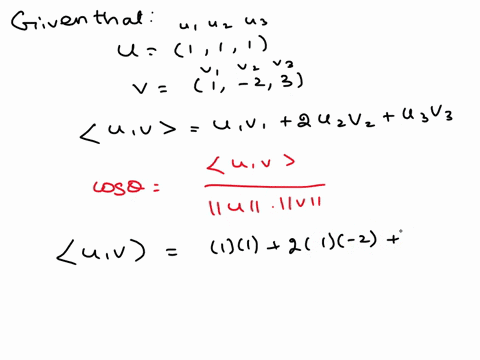 find-the-angle-0-between-the-vectors-u-1-1-1-v-1-2-3-uv-u1v1-2u2v2-u3v3-radians-29432