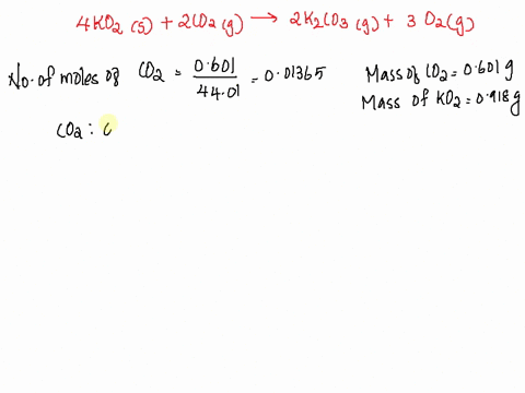 the-following-reaction-can-be-used-to-convert-carbon-dioxide-to-oxygen-gas-4-ko2-s-2-co2g-2-k2co3s-3-o2g-what-is-the-mass-in-grams-of-oxygen-gas-that-can-be-produced-from-0601-grams-of-carbo-05834