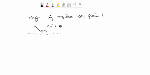glancing-at-a-glancing-collision-two-identical-1-kg-pucks-are-on-an-air-hockey-tablepuck-1-moves-at-a-speed-of-1-ms-towards-puck-2-the-line-of-approach-ie-the-line-along-which-the-center-of-71164
