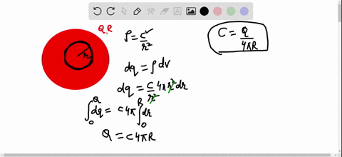 a-sphere-of-radius-r-has-total-charge-q-the-volume-charge-density-cm3-within-the-sphere-is-rcr2-where-c-is-a-constant-to-be-determined-1-use-gausss-law-to-find-an-expression-for-the-magnitude-of-the-e