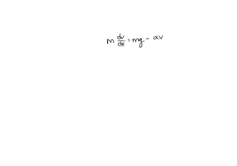 the-velocity-vt-of-a-sky-diver-falling-towards-the-earths-surface-satisfies-the-de-mdvdtmg-v-where-m-is-the-mass-g-the-acceleration-due-to-gravity-assumed-constant-and-is-the-drag-coefficien-47518