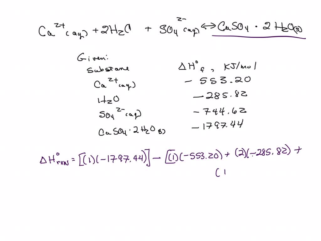 SOLVED Calculate the heat of reaction for the formation of barium