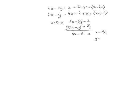consider-the-following-planes-4x-2y-z-2-2x-y-4z-3-a-find-parametric-equations-for-the-line-of-intersection-of-the-planes-use-the-parameter-t-xt-yt-zt-b-find-the-angle-between-the-planes-roun-83151