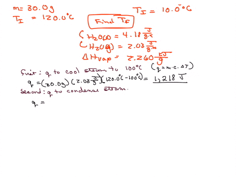 if-300-g-of-steam-at-1200c-is-pumped-into-an-insulated-vessel-containing-400-g-of-water-at-100c-what-will-be-the-equilibrium-temperature-of-the-mixture-sp-heat-of-h2ol-418-jg-c-sp-heat-of-h2og-203-jg