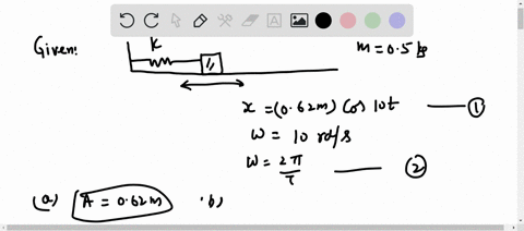 a-mass-of-0540-kg-is-attached-to-a-spring-and-set-into-oscillation-on-a-horizontal-frictionless-surface-the-simple-harmonic-motion-of-the-mass-is-described-by-xt-0620-mcos100-radst-determine-18174