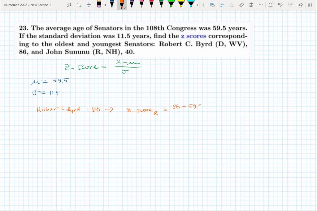 SOLVED The average age of Senators in the 108th Congress was 59.5