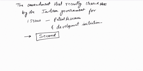 which-of-the-following-amendment-has-recently-cleared-by-indian-government-for-issues-such-as-patent-research-and-their-development-imitative-a-first-b-second-c-third-d-fourth-83991