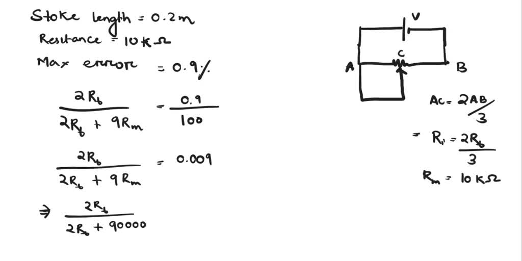 SOLVED: The output voltage from a translational motion potentiometer of ...