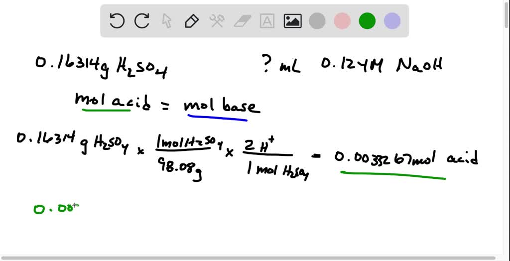 SOLVED: How many mL of 0.124 M NaOH solution are needed to react with 0 ...