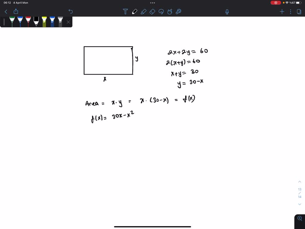 solved-find-the-dimensions-of-rectangle-with-perimeter-60-m-whose-area